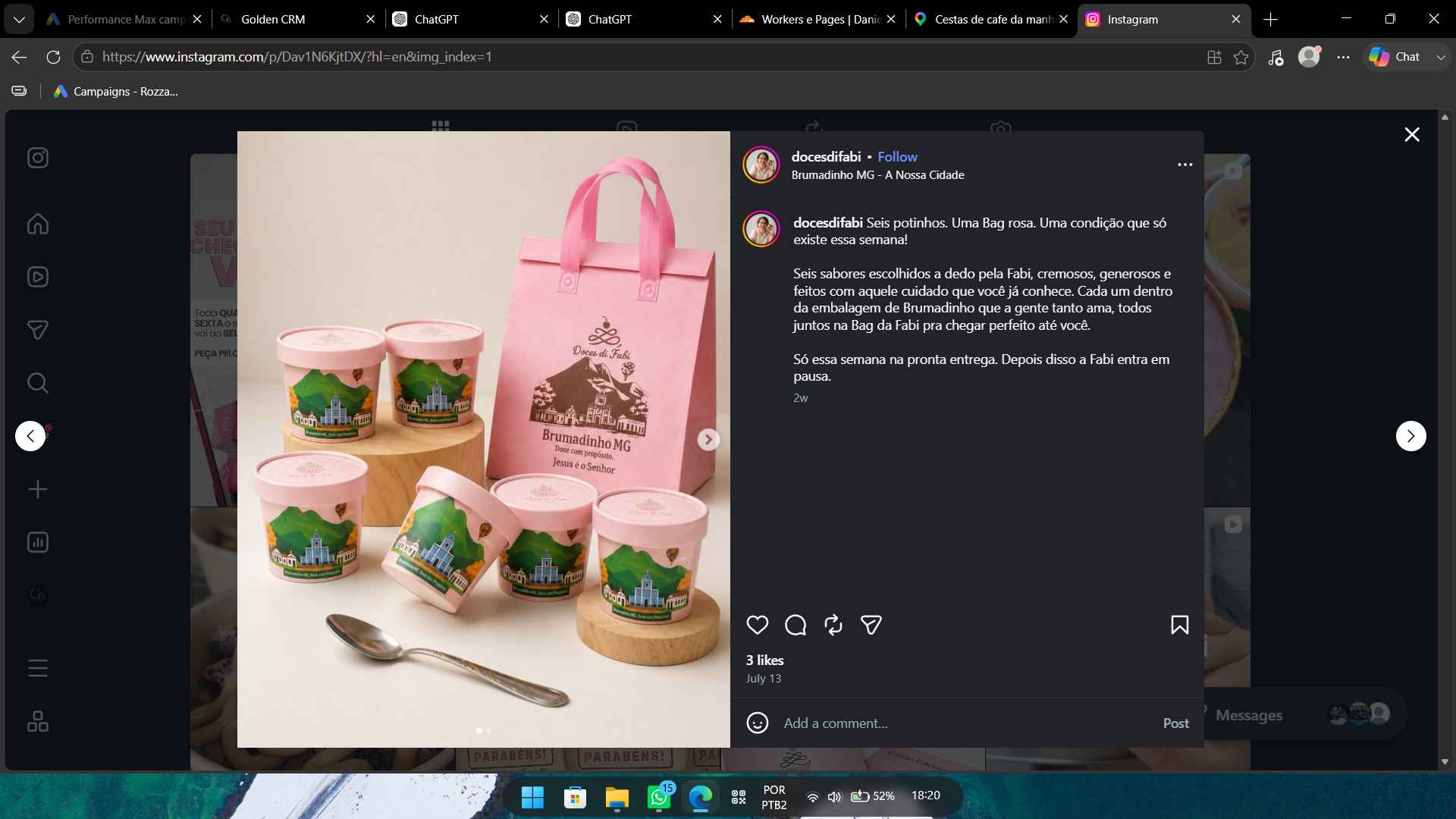 Kit presenteável em tons de rosa